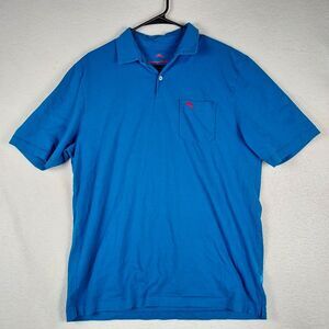 Tommy Bahama Relax Men’s Blue Short Sleeve Polo Shirt Medium Pima Cotton